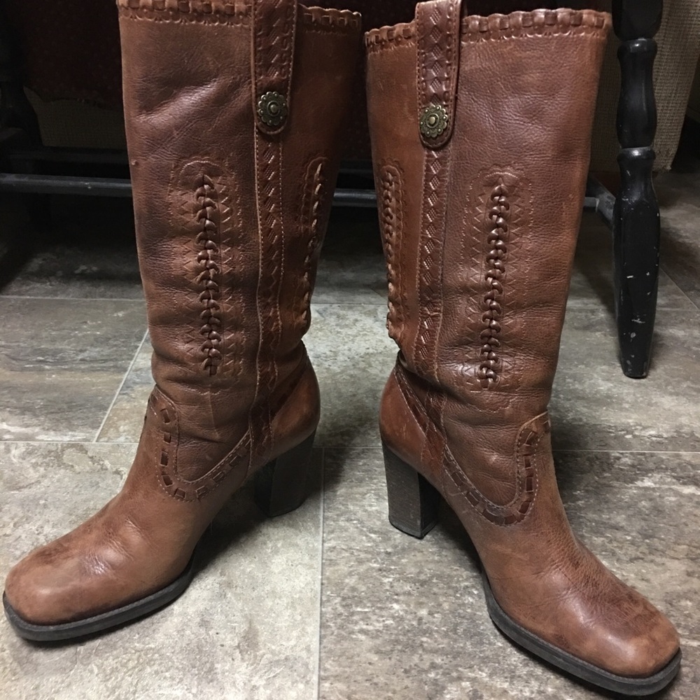 Tall leather boots